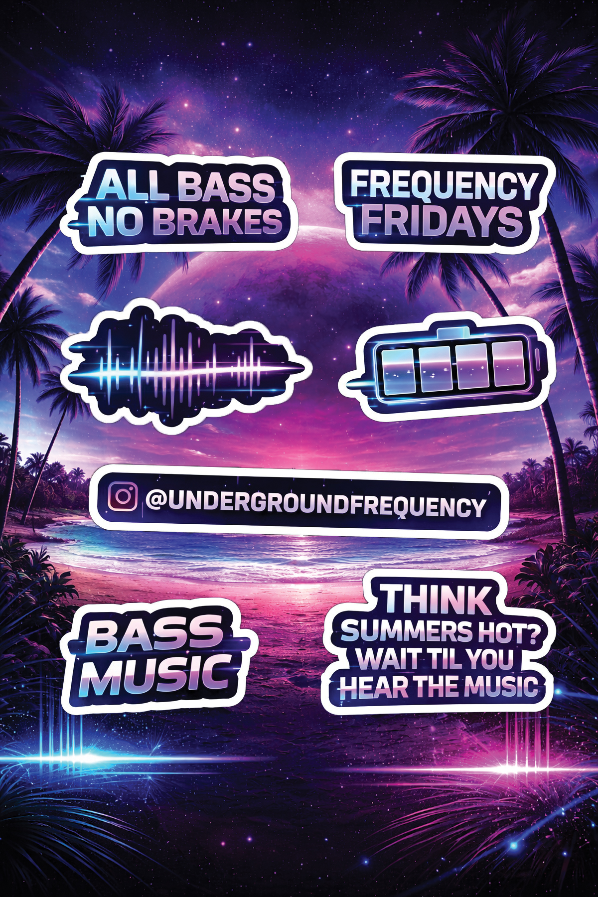 Underground Frequency sticker sheet